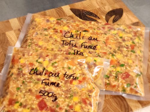 Chili au tofu fumé (sous vide)